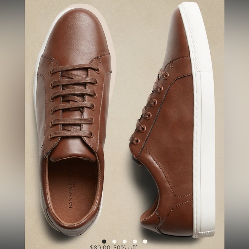 NWT Men’s Banana Republic Faux Leather Sneakers